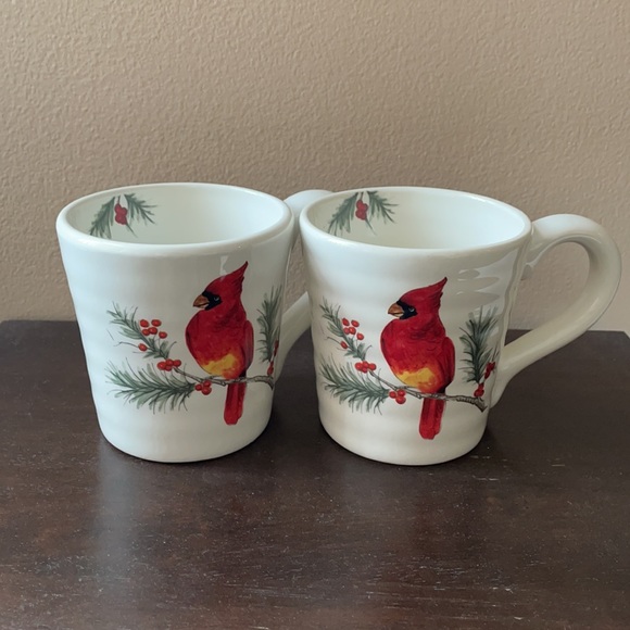 Maxcera Red Cardinal Coffee Mugs 2 Cups Christmas - Picture 2 of 4
